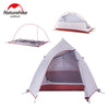 2 Person Tent 20D Silicone Fabric Tent Double-layer Camping Tent Lightweight 1.24kgon Mat