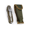 Army Green Folding Portable Stainless Steel Camping Picnic Cutlery