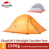 2 Person Tent 20D Silicone Fabric Tent Double-layer Camping Tent Lightweight 1.24kgon Mat