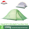 2 Person Tent 20D Silicone Fabric Tent Double-layer Camping Tent Lightweight 1.24kgon Mat