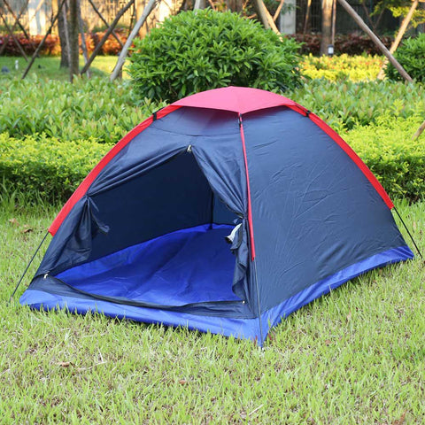 Two Person Tent Outdoor Camping Tent Kit Fiberglass Pole Water Resistance with Carry Bag
