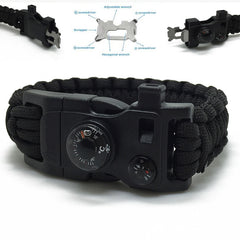 Men's Survival Bracelet Paracord Parachute Cord Wristband Emergency Rope