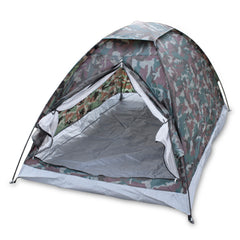 Outdoor Portable Camouflage Camping Tent for 2 Person Single Layer Polyester Fabric