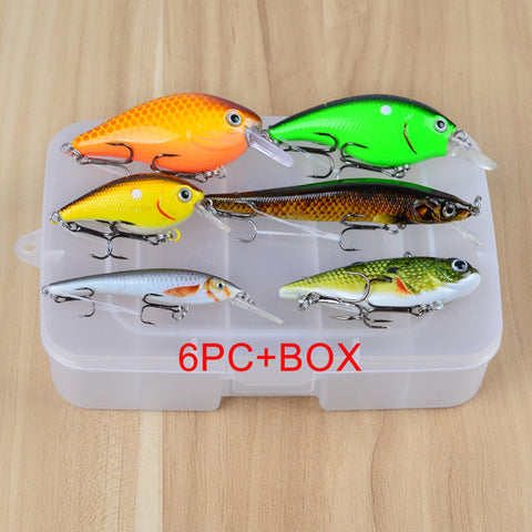 6pc/Box High Quality Fishing Lure, Mixed Size, High Carbon Steel Hook